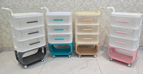 Chariot De Rangement Avec Roulettes Multicouche , Grande Capacité 