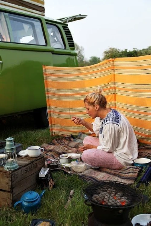 Paravent Et Rideau En Bois Poteaux Pour La Plage, Le Camping, La Caravane, Les Vacances