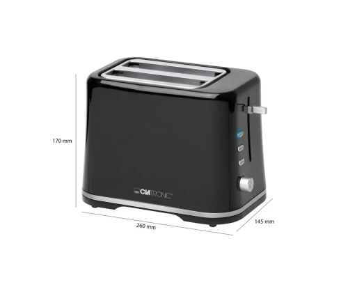 Grille-Pain 2 Fentes Avec Fonction De Réchauffement Et Arrêt Automatique 870W Clatronic