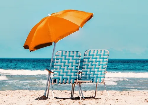 Chaise De Plage Et Camping Pliant En Tissu ET Barre Metal Bon Qualité
