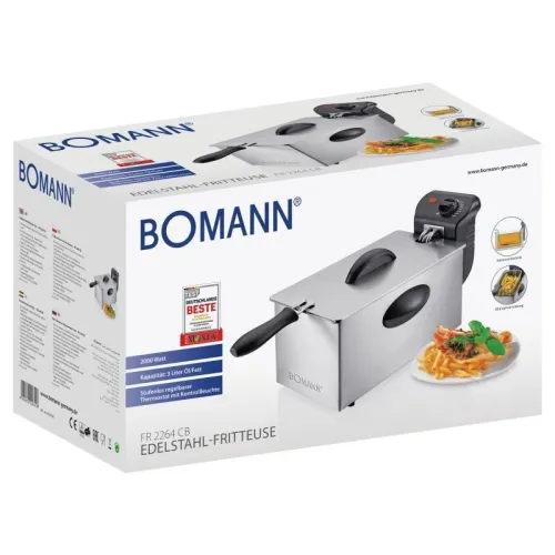 Friteuse Compacte En Inox 3Litres 2000Watts Bomann 