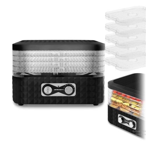 Déshydrateur Alimentaire Noir 10L Multismart 5 Niveaux, Température De 35 à 70C / Séchoir Fruits Et Legume