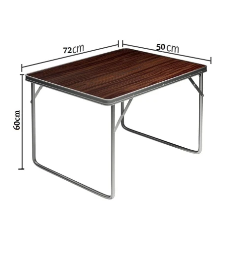 Table De Camping Pliante En Aluminium Intérieure Extérieure 72x50x60cm