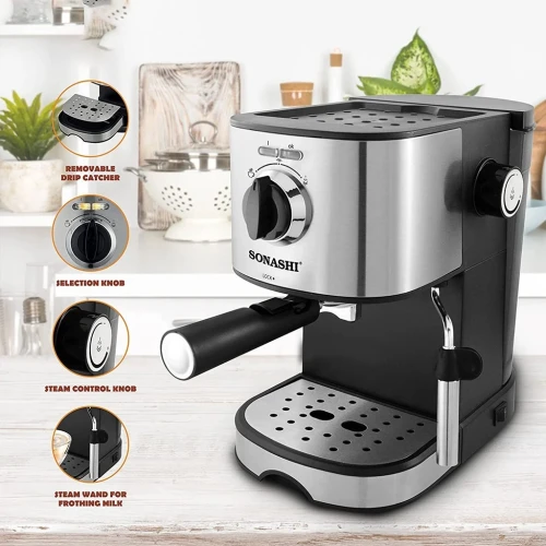 SONASHI Cafetière Expresso 15Bars Capacité 1.L /850W SCM-4963
