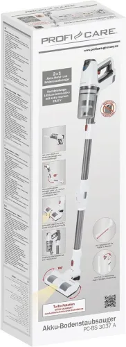 Aspirateur Balai Flexible 2en1 Sans Fil, 29.6V Profi Care
