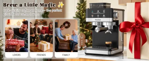 Machine A Expresso Professionnelle Avec Broyeur Intégré, 20 Bars Avec Mousseur , En Acier Inoxydable