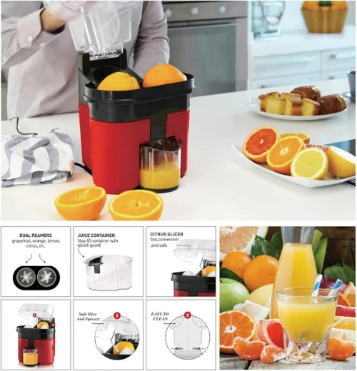 Presse-agrumes Electrique Portable Haut Rendement Automatique Double Tête