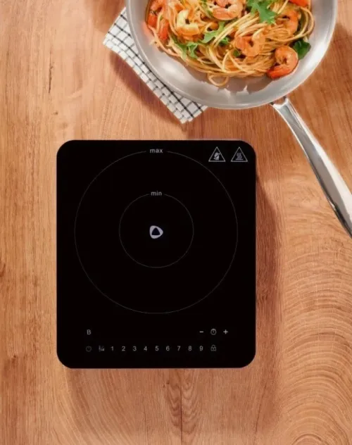 Plaque Chauffante Cuisson à Induction 2200W Avec Une Surface En Verre Noir, Spéciale Et Facile D'entretien SilverCrest