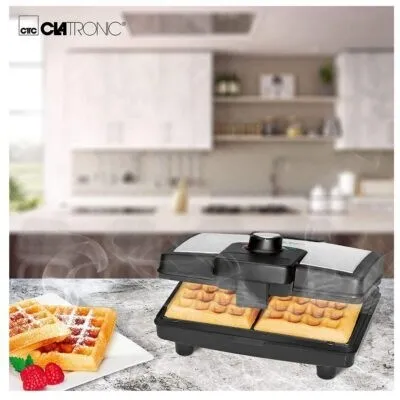 Grille-Pain Gaufrier CLATRONIC WA 3606 Avec Thermostat Intelligent