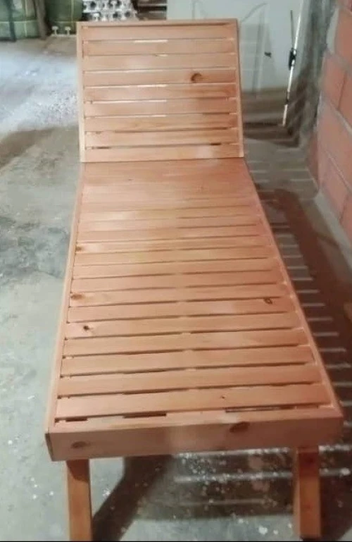 Chaise Transat Longue Pliable 2En1 Bois