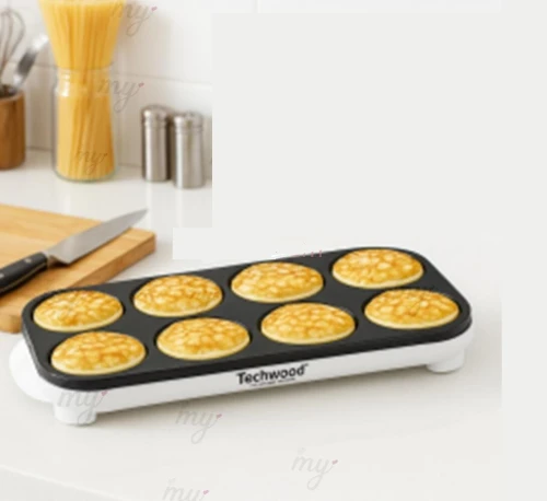 Crêpière Électrique, 1500Watts, 8 Mini Crêpes Et Pancakes Avec Revêtement Antiadhérent