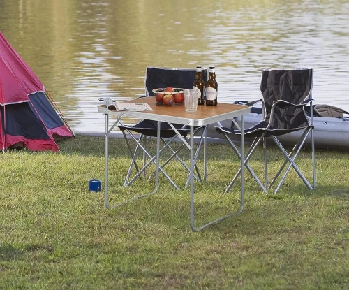 Table De Camping Pliante En Aluminium Intérieure Extérieure 72x50x60cm
