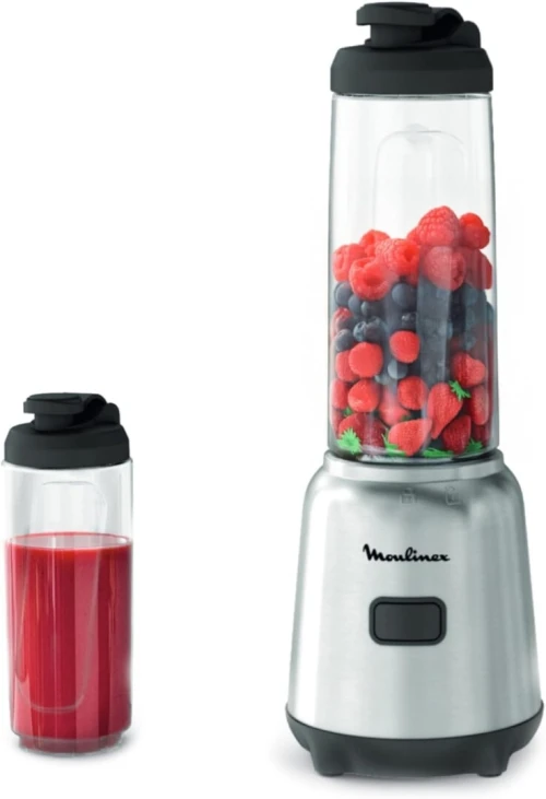 Mixeur Moulinex Blender 2 Bouteilles, Design Compact, Lames Amovibles Faciles A Nettoyer