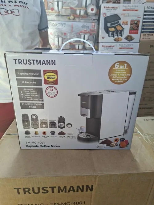 Machine à Café à Capsules Et Poudre TRUSTMANN 6En1, Pompe 19 Bars, 1450W