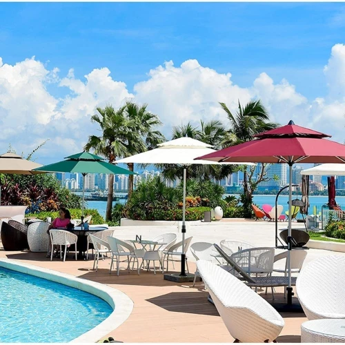 Parasol De Plage Et Jardin Double Chapiteaux 