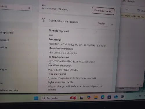 Toshiba i5 10 eme 