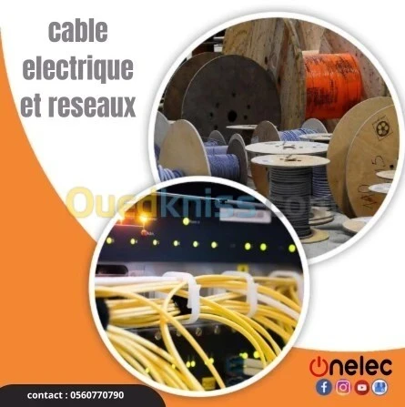 CABLE -câble électrique souple rigide - câble cr1 -câble torsade -câble réseaux et téléphonie MT BT 