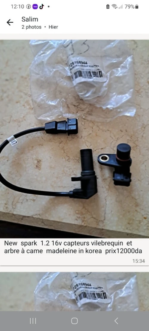 New  spark  1.2 16v capteurs vilebrequin  et arbre à came  madeleine in korea