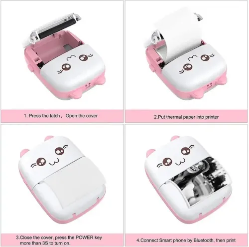 Mini imprimante thermique portable sans fil Bluetooth 200dpi طابعة حرارية محمولة