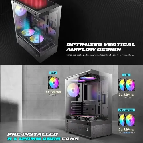 ANTEC VCX300 5 FANS ARGB