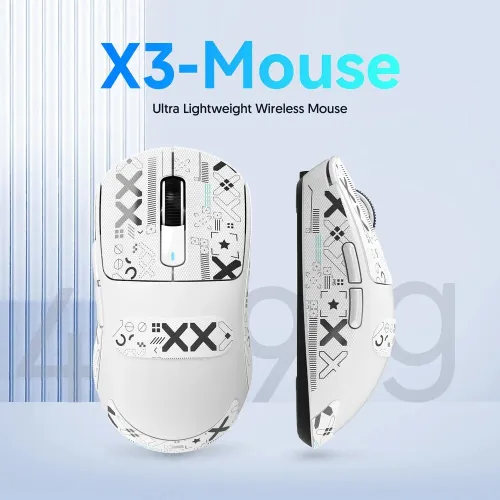 ATTACK SHARK X3 PRO WIRELESS GAMING MOUSE PAW3395 8K POLLING RATE SUPERLIGHT WHITE