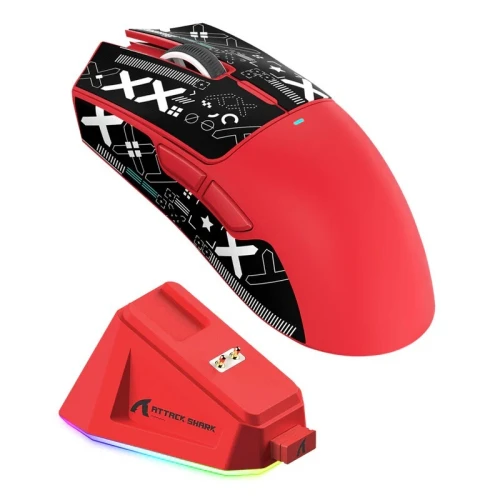 ATTACK SHARK X11 WIRELESS WITH CHARGING DOCK RED PIXART PAW3311 SENSOR