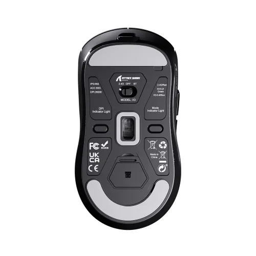 ATTACK SHARK X3 WIRELESS GAMING MOUSE PAW3395 SUPERLIGHT BLACK