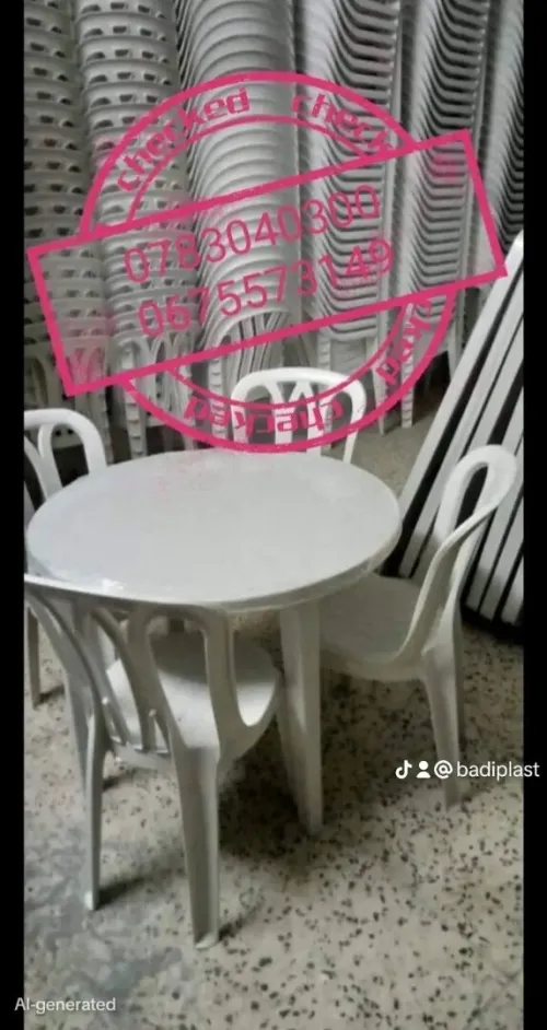 كراسي و طاولات بلاستيكية chaises et tables