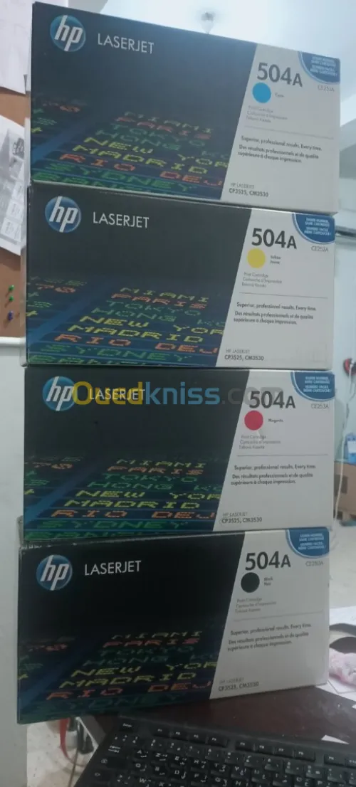 JEU DE TONER HP 504A POUR IMP HP LASERJET CP3525-CM3530