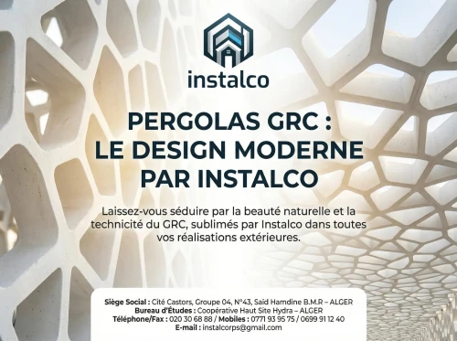 Design, étude, fabrication et installation Pergolas en GRC