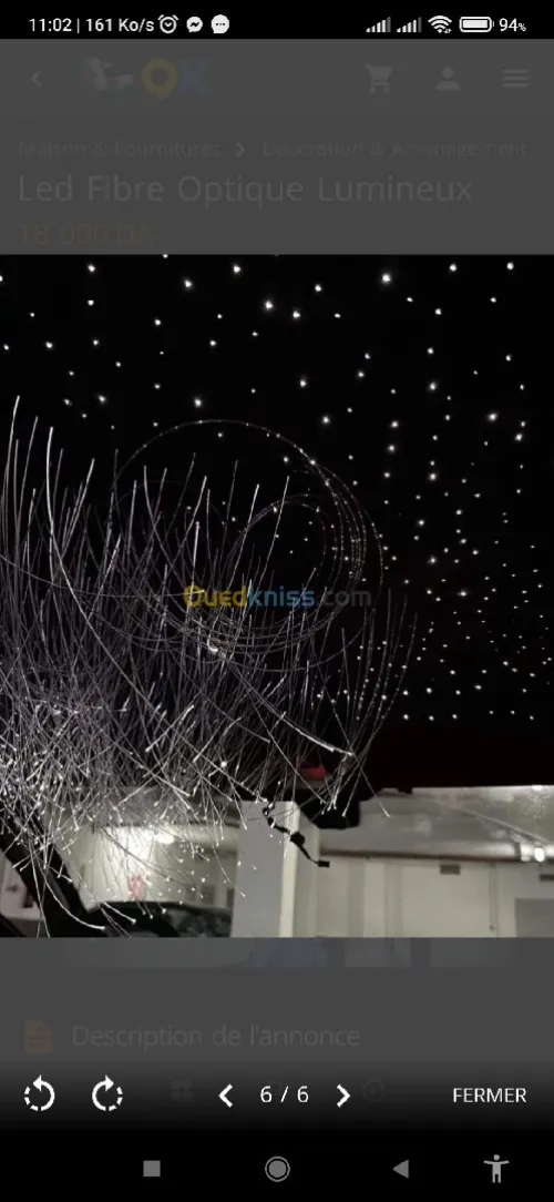 Fibre optique led étoile plafond 
