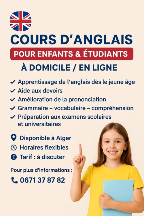 Cours d'anglais à domicile