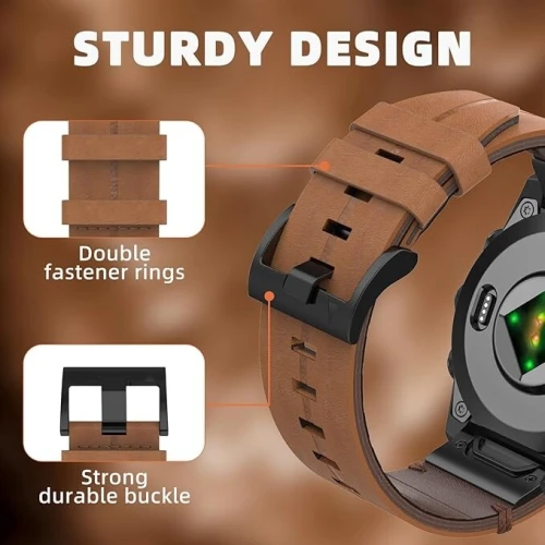 Bracelet Garmin Quick Fit Cuir Véritable 26mm
