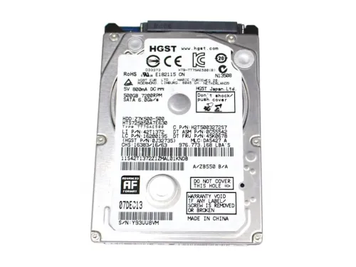 HGST 500GB 7200RPM 2.5" SATA Laptop Hard Drive HTS725050A7E630 42T1372