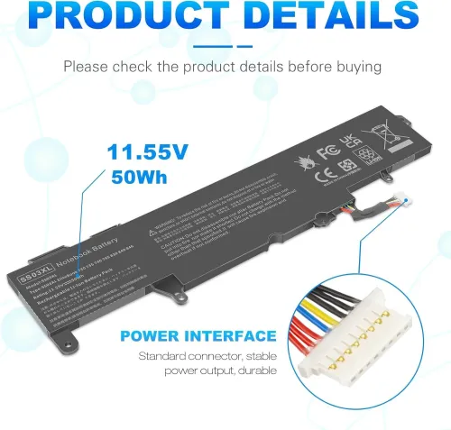 Batterie d'ordinateur Portable pour HP EliteBook 730 735 740 745 830 840 846 G5 G6, ZBOOK 14U G5 G6 Series, SS03 SS03XL SS03050XL SS03050XL-PL HSTNN-LB8G