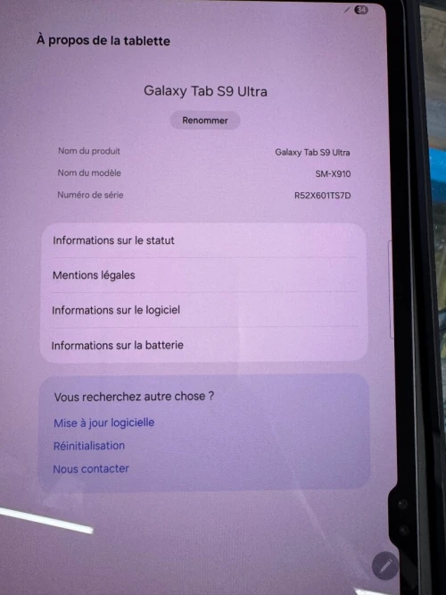 Samsung Galaxy tab S9 ultra 12G 512G etat comme neuf