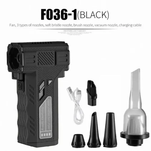 Souffleur Turbo et Aspirateur Portable F036-1 avec Accessoires - منفاخ ومكنسة الهواء التوربينية المحمولة (2 في 1)