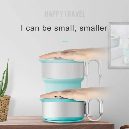 Bouilloire Électrique Pliable en Silicone Alimentaire avec Gobelet Pliable  غلاية مياه قابلة للطي ومحمولة