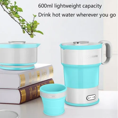 Bouilloire Électrique Pliable en Silicone Alimentaire avec Gobelet Pliable  غلاية مياه قابلة للطي ومحمولة
