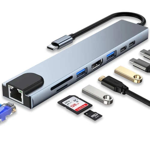 HUB TYPE-C TO HDMI/USB/RJ45/SDcard/TYPE-C