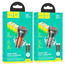CHARGEUR AUTO HOCO 60W DOUBLE TYPE-C - NZ12C