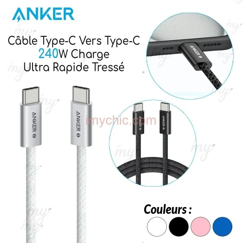 CABLE TYPE-C TO TYPE-C ANKER 240W 1.5METRES - A8060