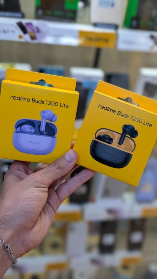 AIRPODS REALME T200 LITE BLACK/PURPLE - ORIGINAL