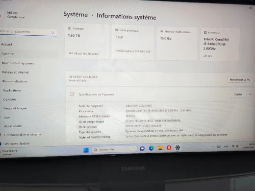 Acer NITRO 50 i5 8eme 16g 256+1T GTX 1060