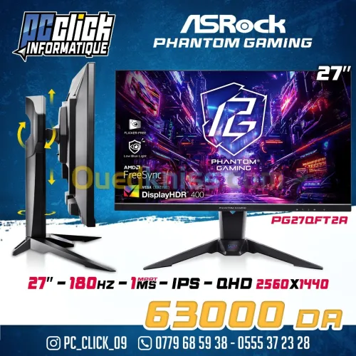  MONITOR ASROCK PHANTOM GAMING 27 POUCE 2K 