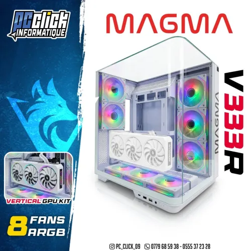 Case Magma V333R WHITE 8 FANS