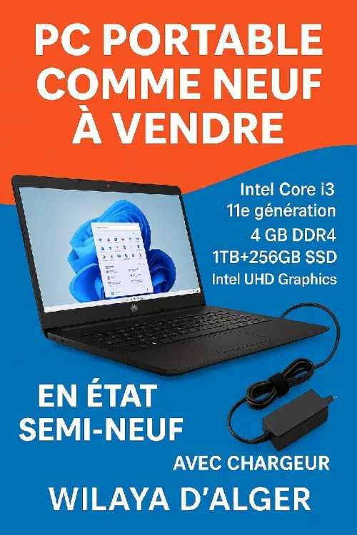 ( HP Laptop 15-dw3052nk /11ème génération + SSD 256 (trés propre