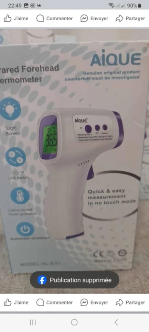 Vendre des thermomètre lasers enfants et adultes neufs sous emballage 