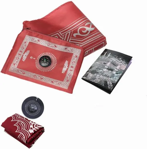 Tapis de Prière - Voyage - Format de Poche avec Boussole - Zipper