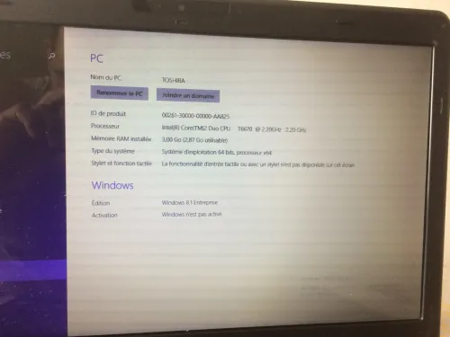 PC PORTABLE TOSHIBA